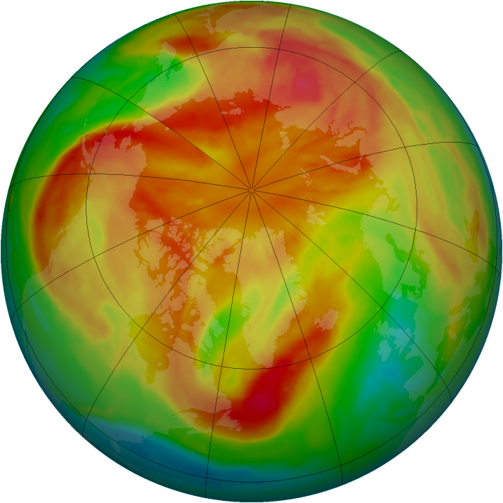 Arctic ozone map for 16 March 2009